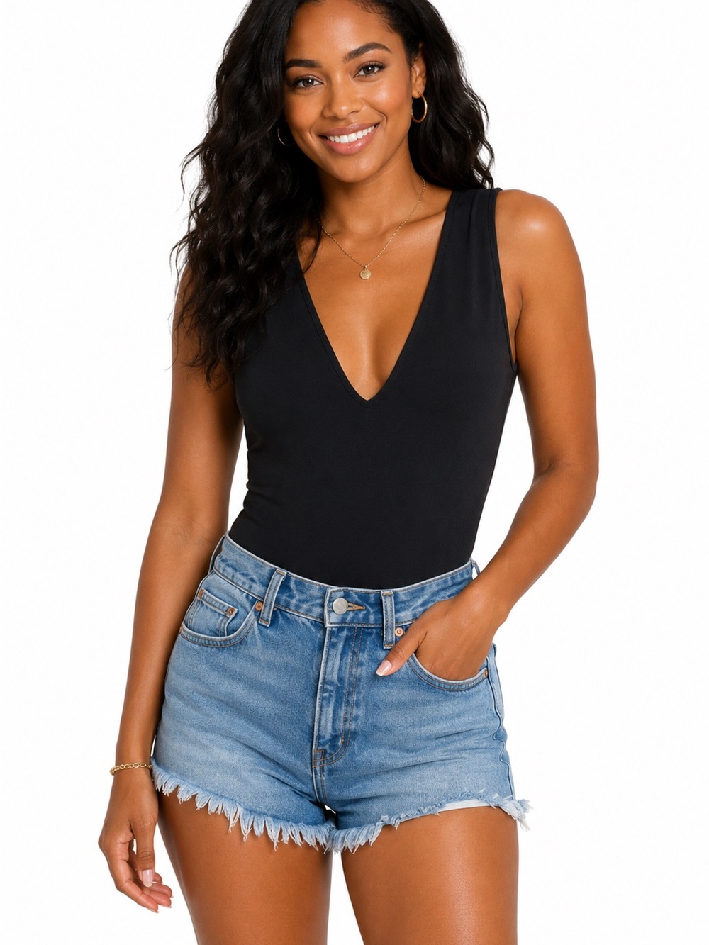 A New Day Black Sleeveless Bodysuit – Size Large
